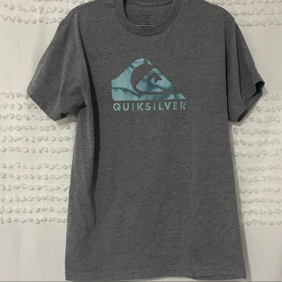 Quiksilver gray and blue logo graphic tee m - Picture 2 of 6